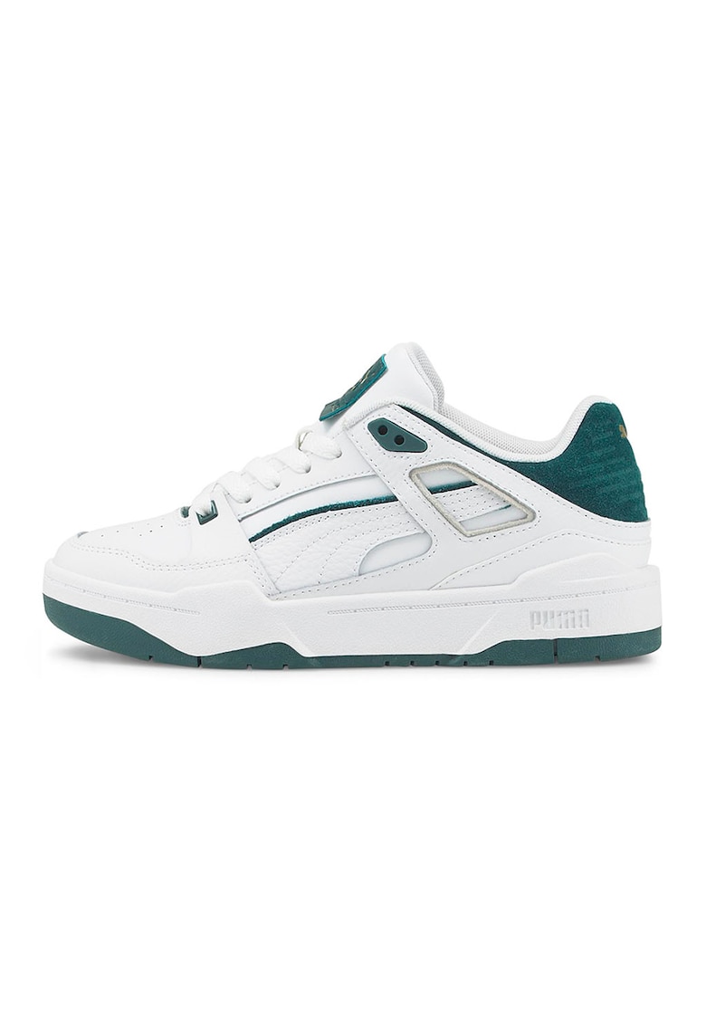 Pantofi sport de piele cu garnituri de piele intoarsa Slipstream - Alb/Verde englez