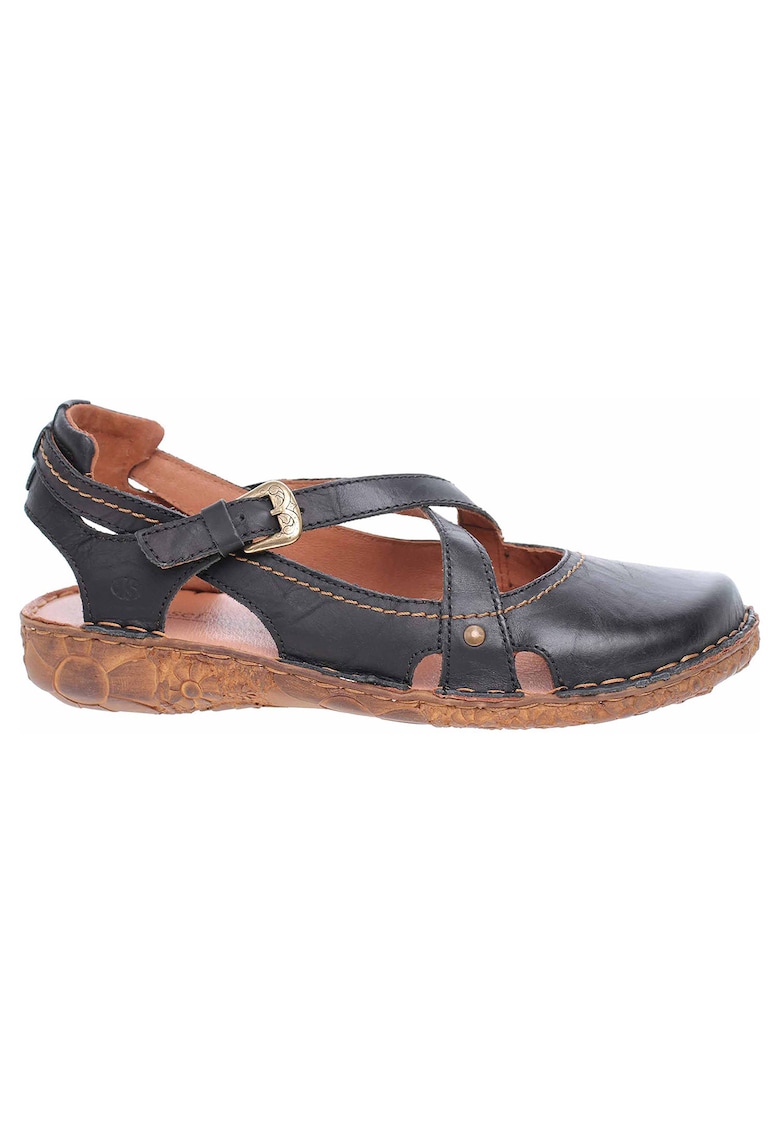 Sandale dama casual - Piele naturala - Negru -