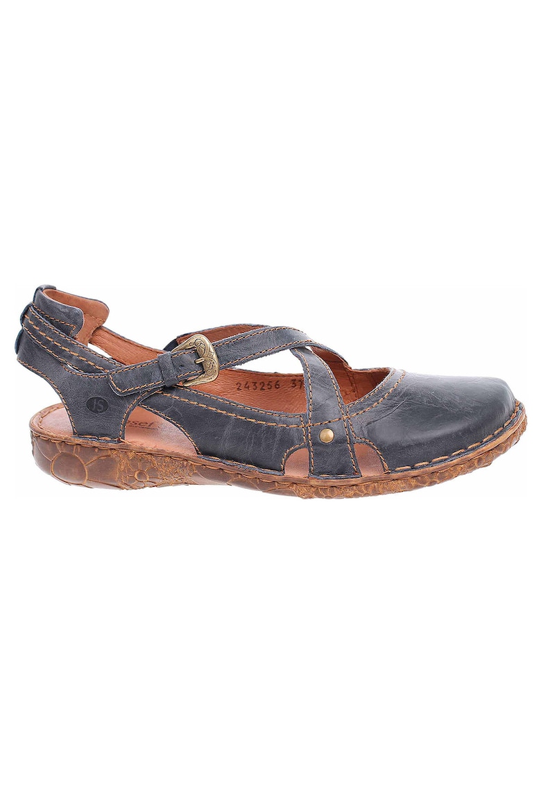 Sandale dama casual - Piele naturala - Albastru -