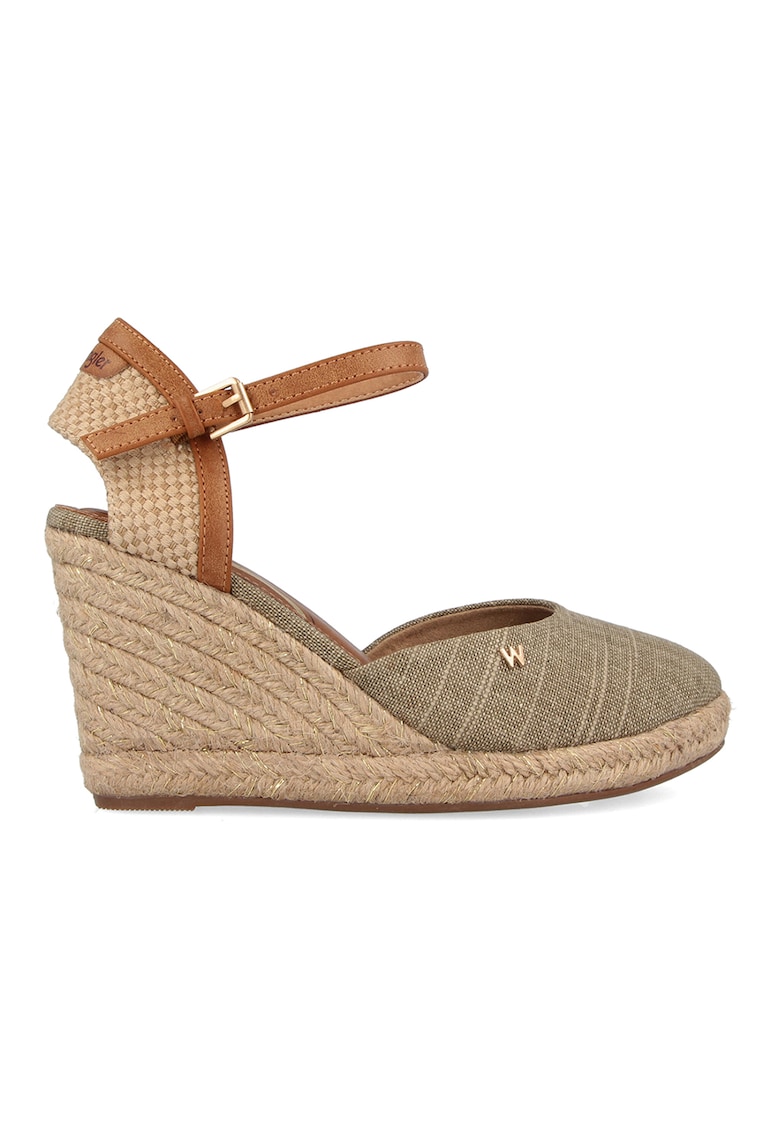 Espadrile wedge cu bareta pe glezna