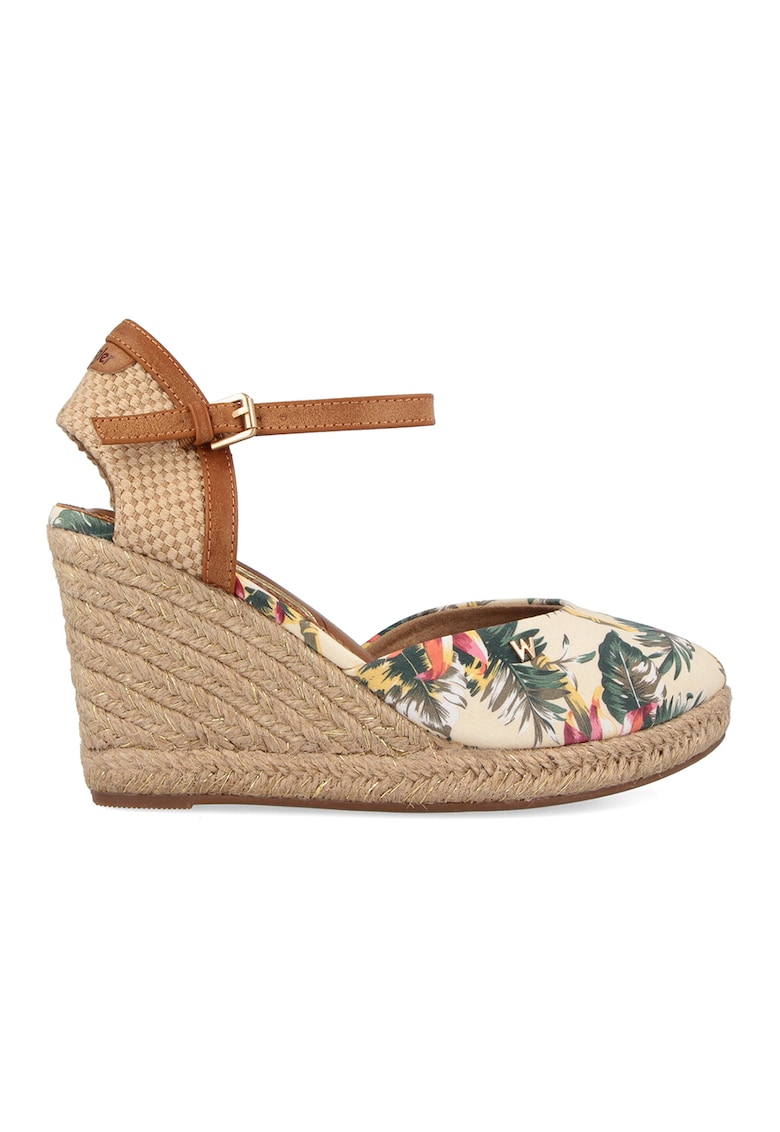 Espadrile wedge cu bareta pe glezna