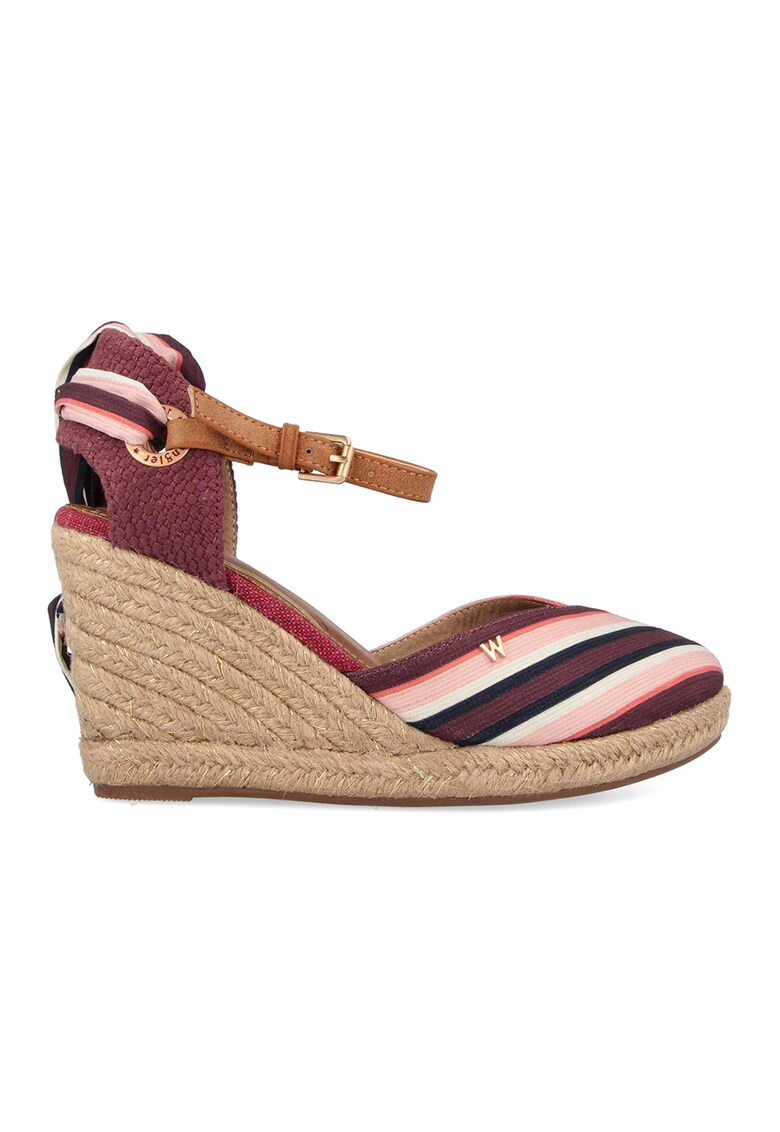 Espadrile wedge cu model in dungi