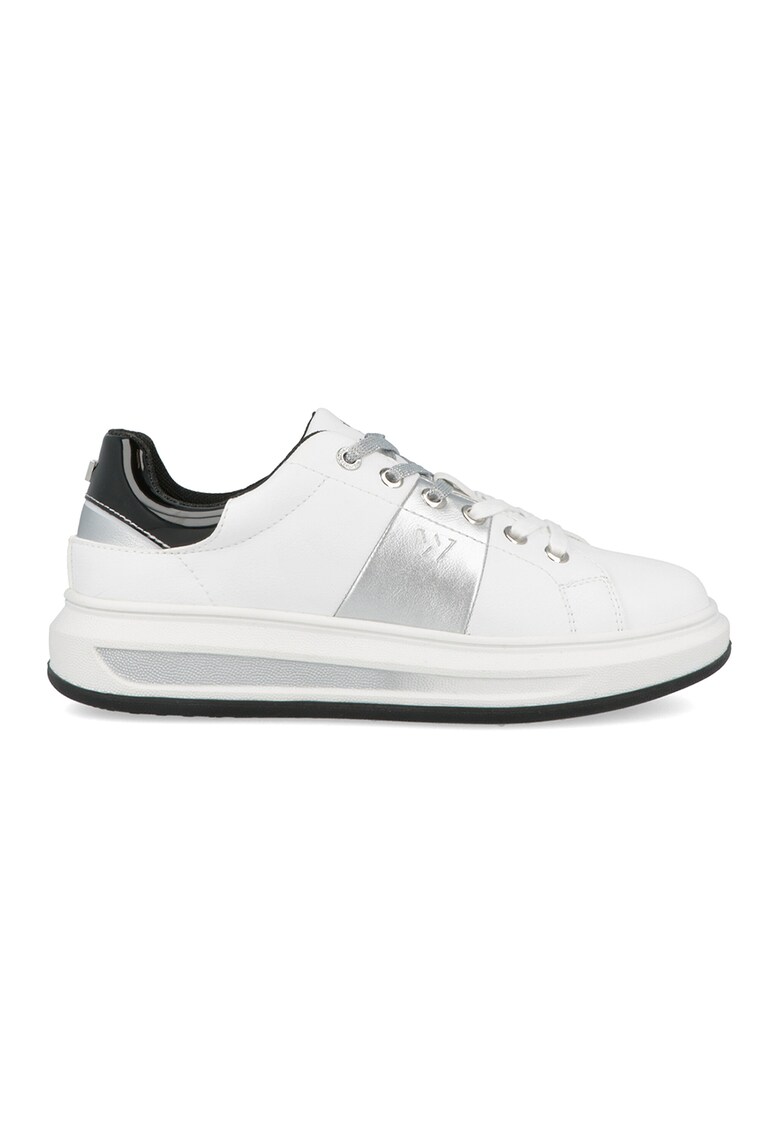 Pantofi sport de piele ecologica cu garnituri contrastante