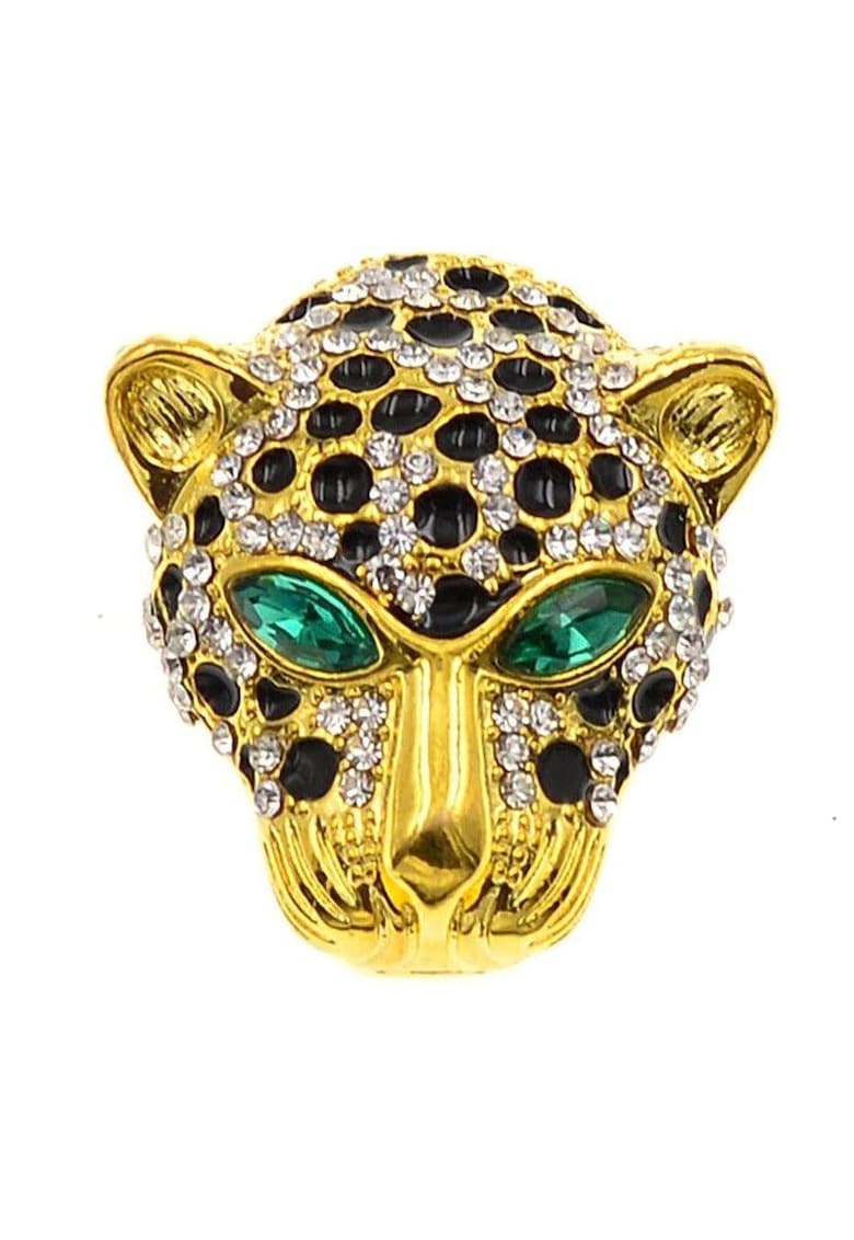 Brosa aurie - forma de cap de pantera - cu pietre - Mariel C9 -