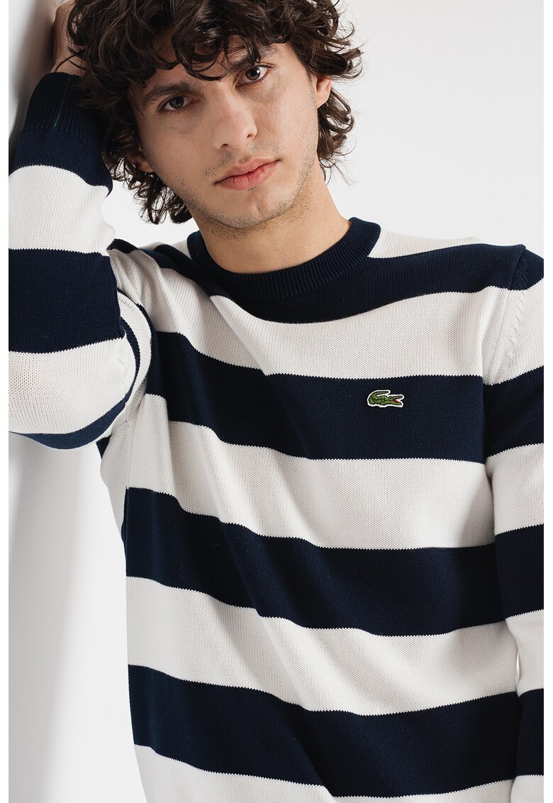 Lacoste Раиран пуловер с овално деколте за Мъже Lacoste Раиран пуловер с овално деколте за Мъже