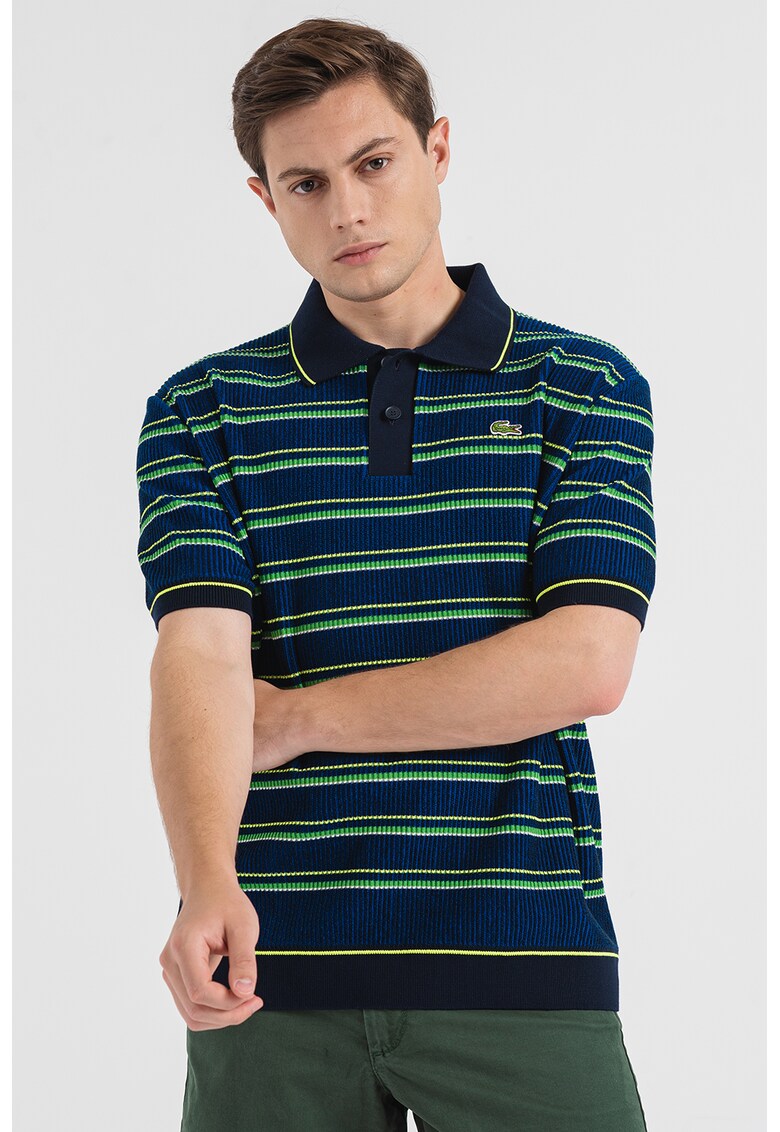 Tricou polo striat in dungi