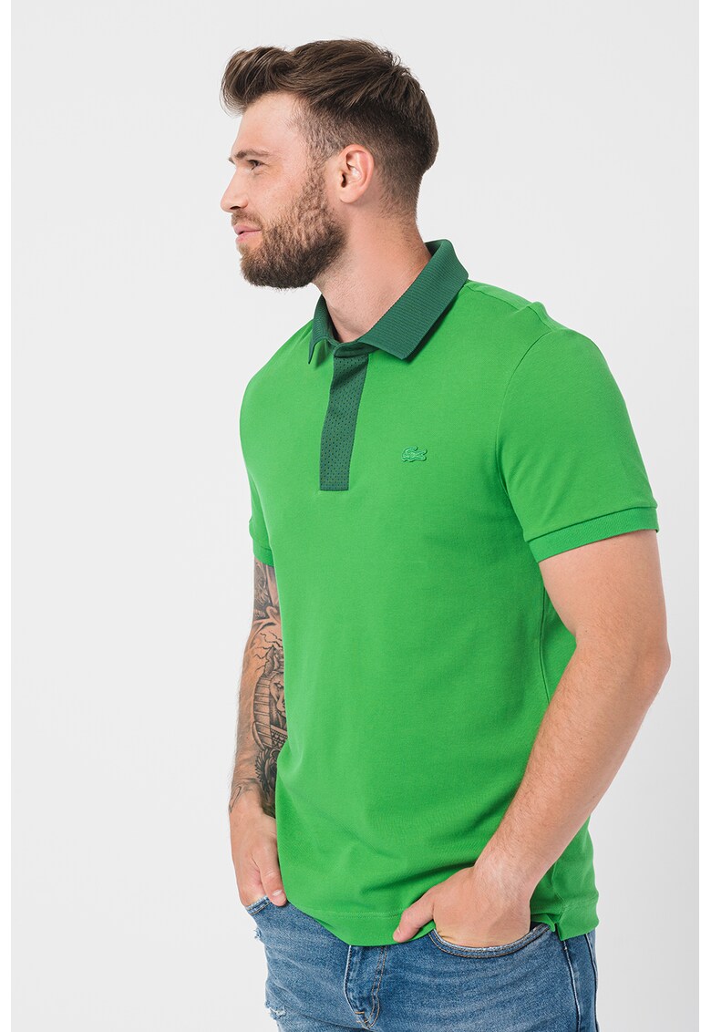 Tricou polo cu guler contrastant