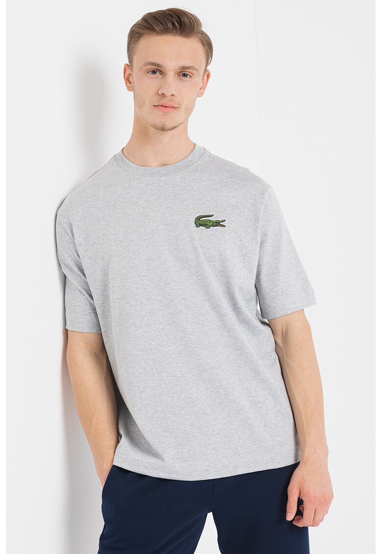 Lacoste Памучна тениска с овално деколте и лого за Жени Lacoste Памучна тениска с овално деколте и лого за Жени