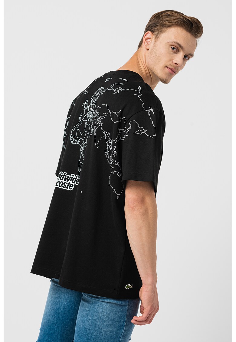 Lacoste Тениска с уголемен принт на гърба за Мъже Lacoste Тениска с уголемен принт на гърба за Мъже