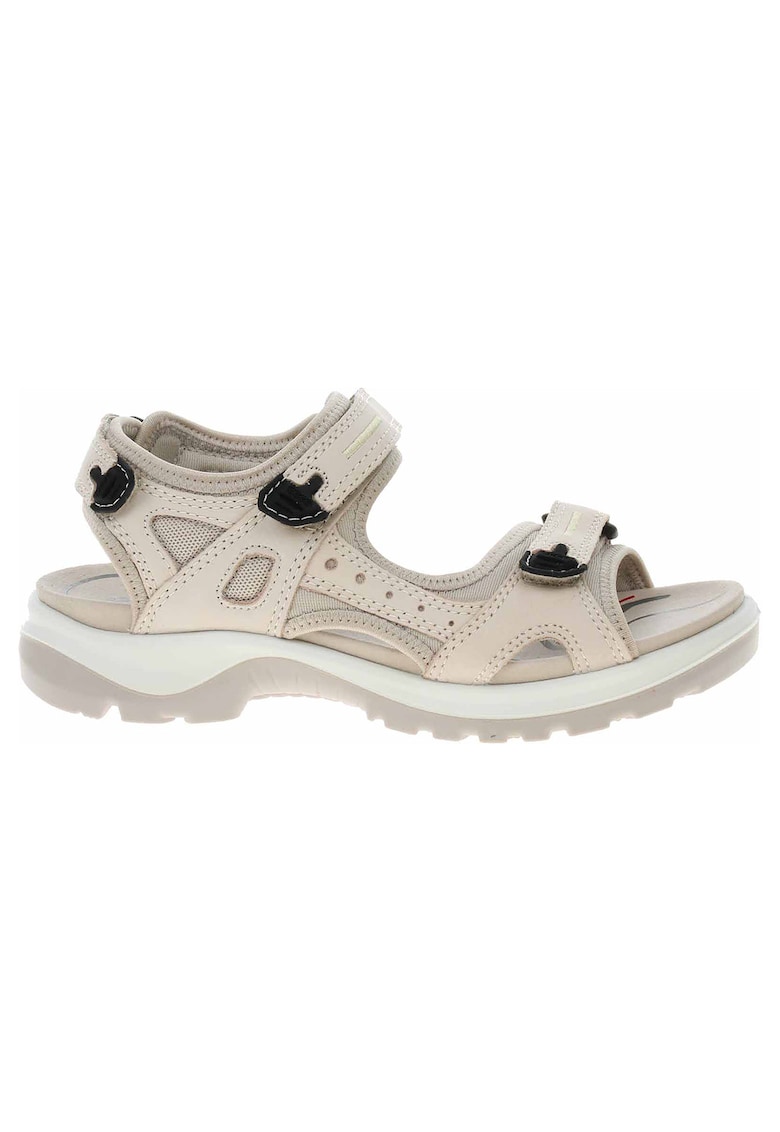 Sandale dama casual cu platforma Offroad - Piele naturala/Material textil - Bej