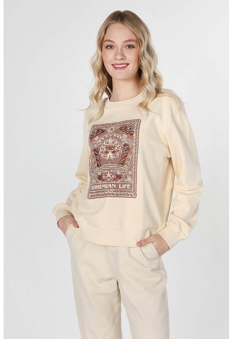 Bluza sport de bumbac cu imprimeu