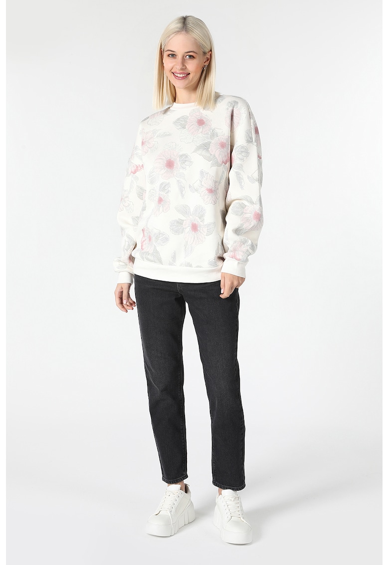 Bluza sport din amestec de bumbac cu model floral