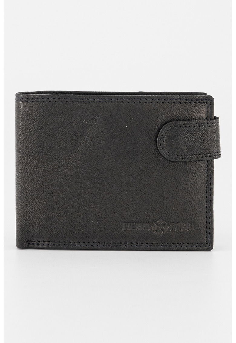 Portofel de piele cu sloturi pentru card - Negru