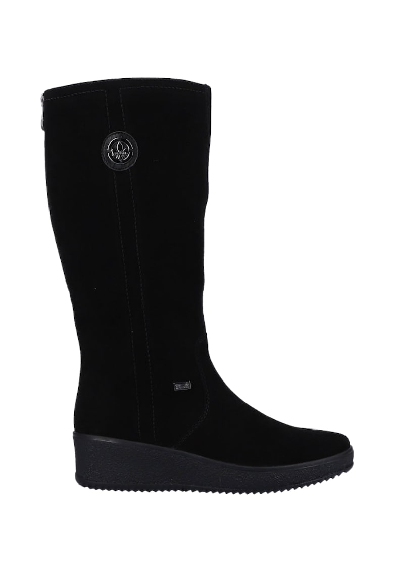 Cizme dama negre imblanite - din piele intoarsa RIKY4470-00N Cizme dama negre imblanite - din piele intoarsa RIKY4470-00N