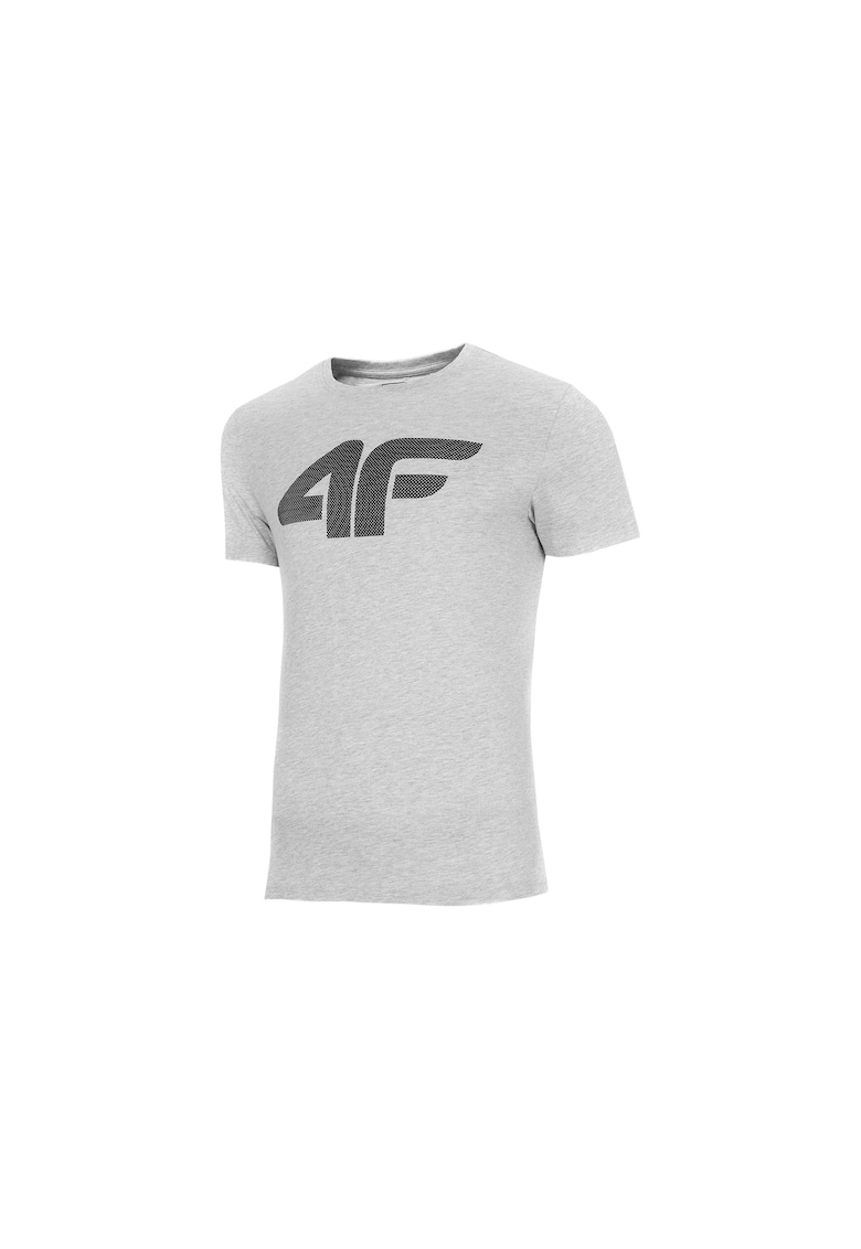 Tricou barbati - Bumbac - Imprimeu logo - Gri - Masura