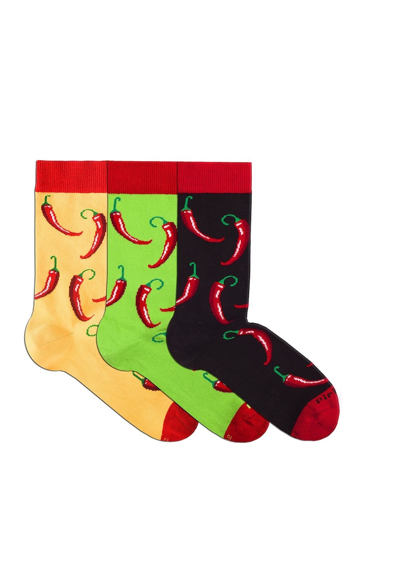 Sosete bumbac organic BOX 3 COLOUR COTTON MEXICO CHILI PEPPER