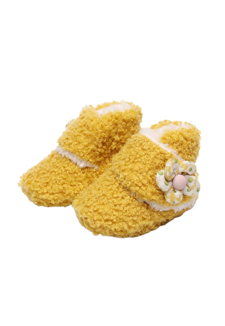 Cizme Floricica - Peste glezna - Fete - Galben Mustar