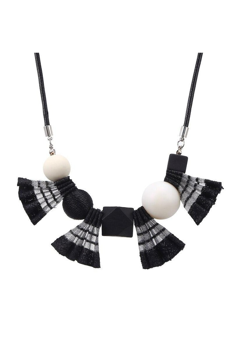 Colier negru - cu fundite si bile - Miki C16 -