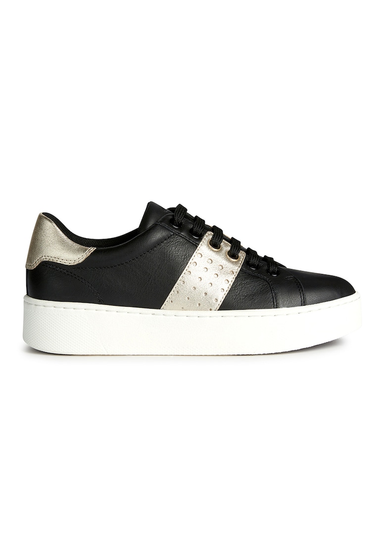 Pantofi sport de piele cu detalii contrastante