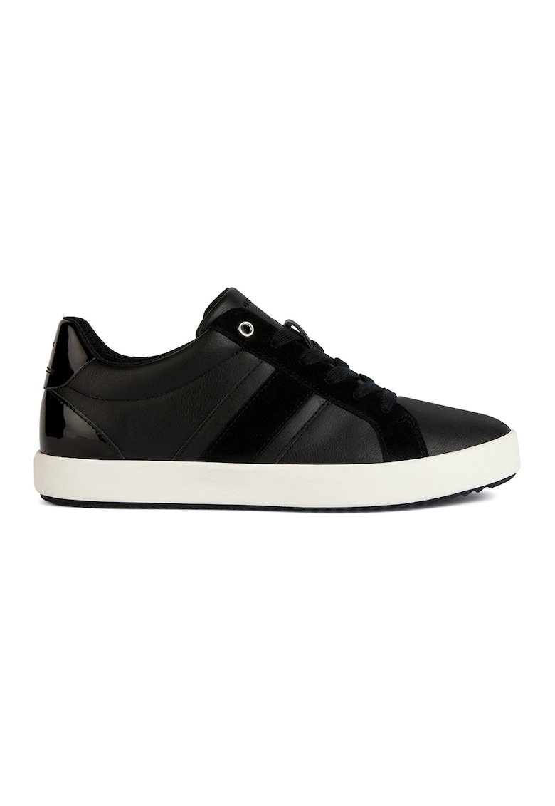 Pantofi sport de piele ecologica cu garnituri de piele intoarsa