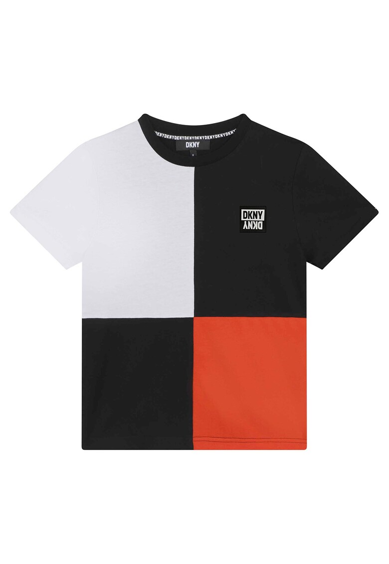 Tricou de bumbac cu model colorblock