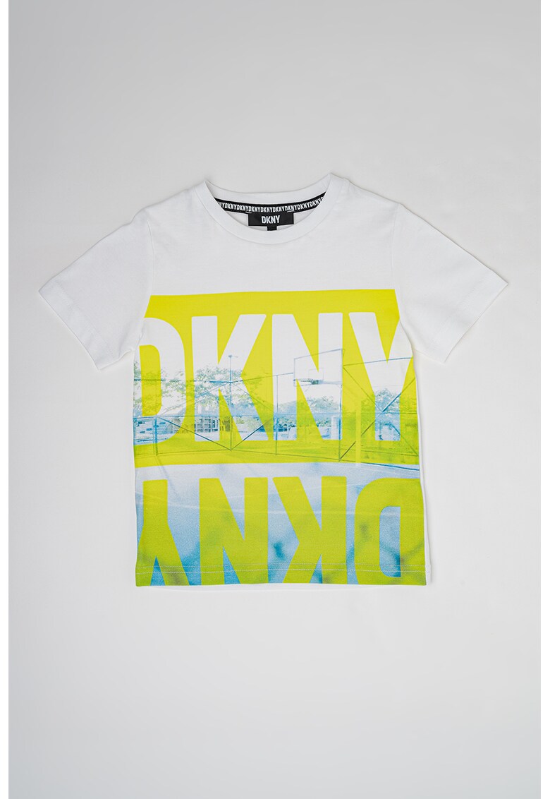 Tricou cu decolteu la baza gatului si imprimeu