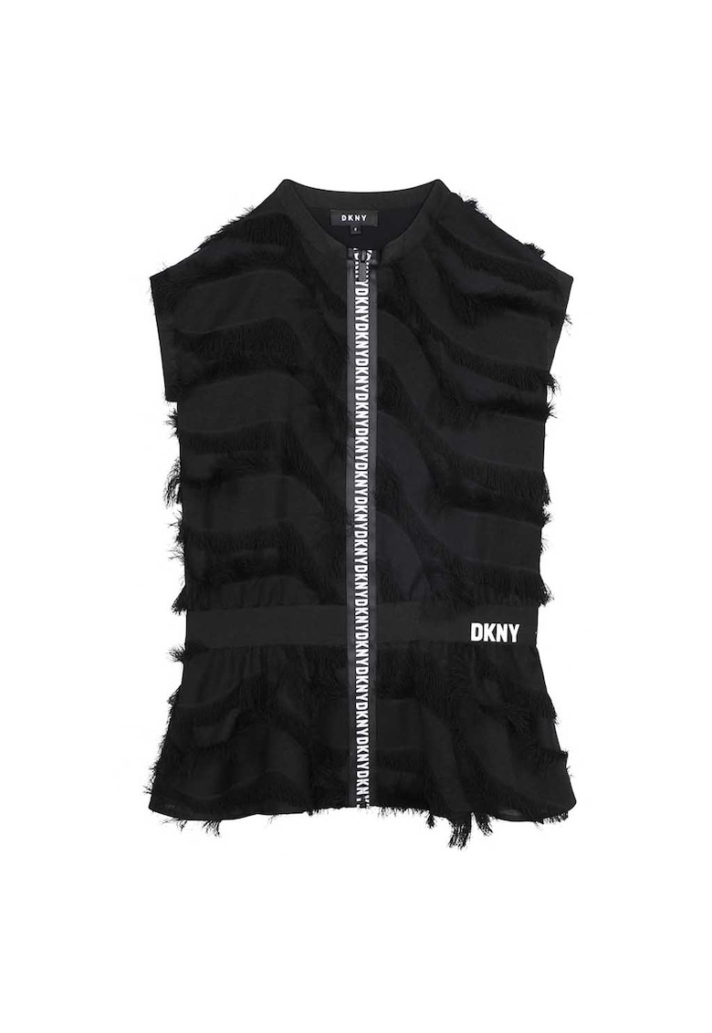 DKNY Разкроена рокля с ресни за Момичета DKNY Разкроена рокля с ресни за Момичета