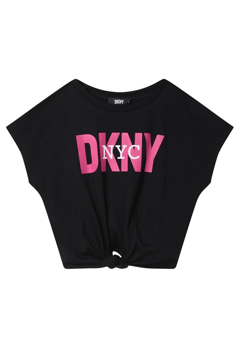 Tricou crop cu detaliu nod