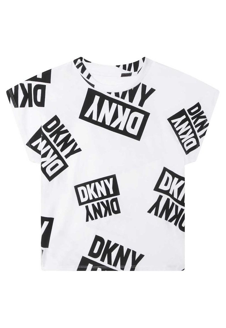 Tricou de bumbac cu imprimeu logo - Alb/Negru