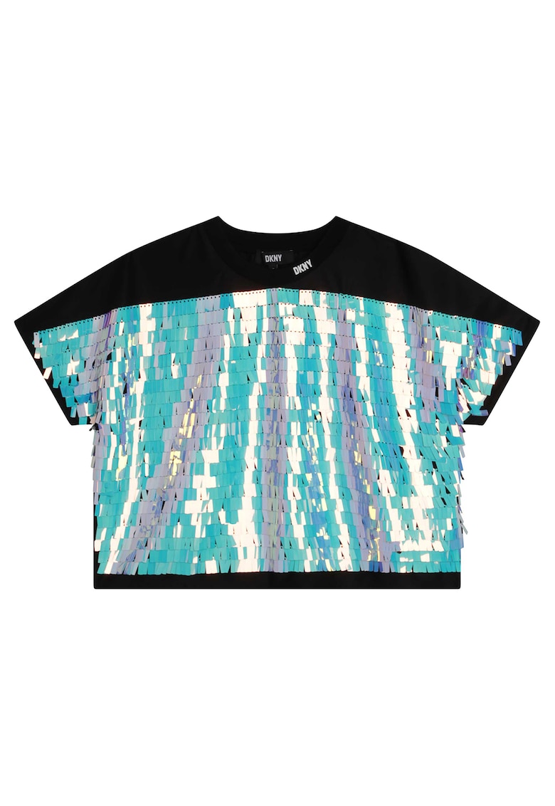 Tricou cu maneci cazute si paiete