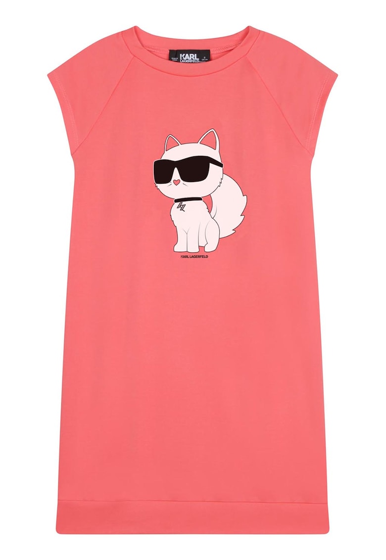 Karl Lagerfeld Kids Rochie cu imprimeu logo si maneci raglan