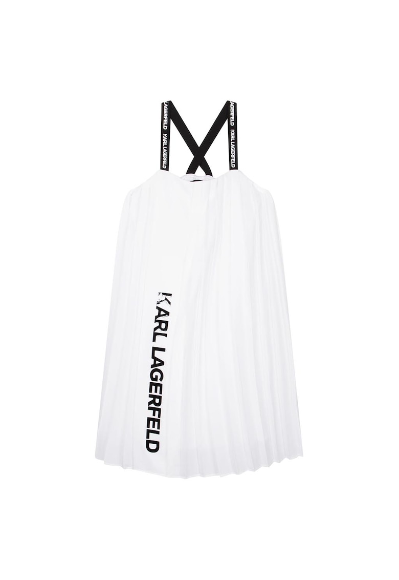 Karl Lagerfeld Kids Karl lagerfeld - rochie cu imprimeu logo si barete late