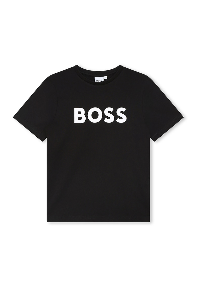 Tricou din bumbac cu imprimeu logo contrastant Tricou din bumbac cu imprimeu logo contrastant