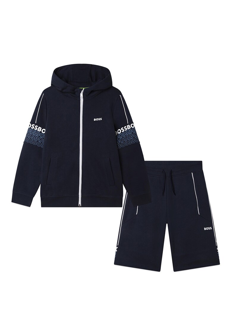 BOSS Kidswear Къс спортен екип с лого и качулка за Момчета BOSS Kidswear Къс спортен екип с лого и качулка за Момчета