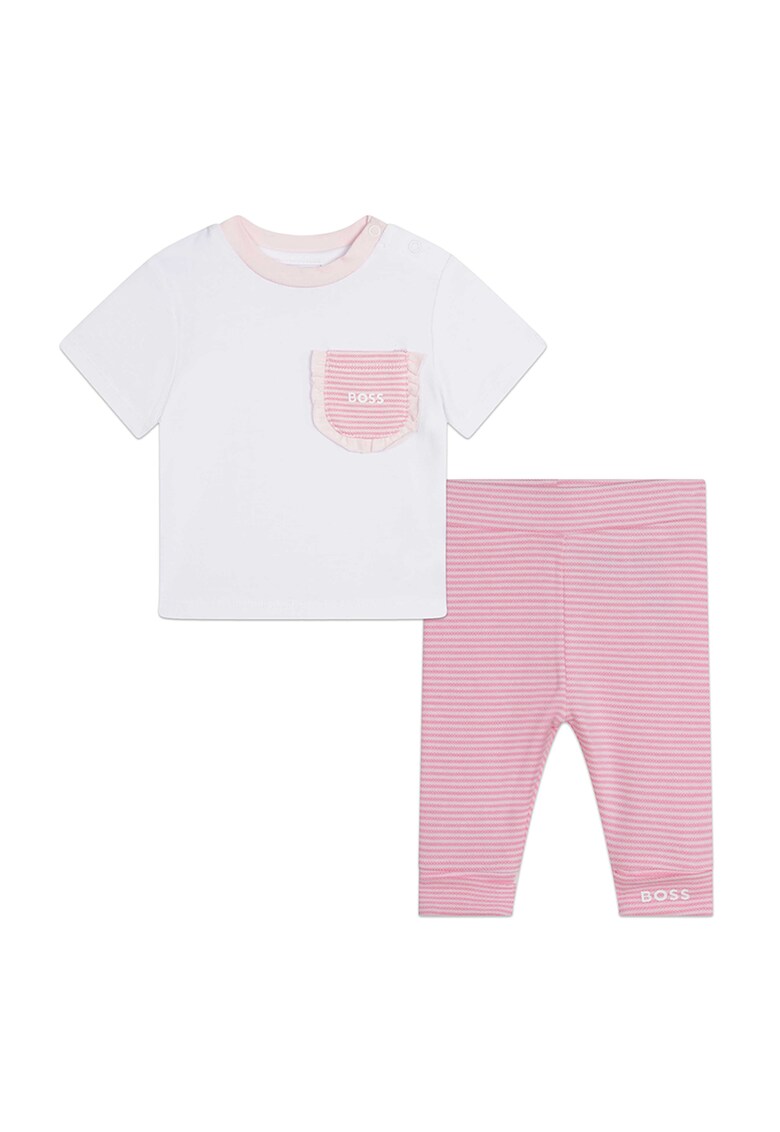 BOSS Kidswear Тениска с овално деколте и клин – 2 части за Момичета BOSS Kidswear Тениска с овално деколте и клин – 2 части за Момичета