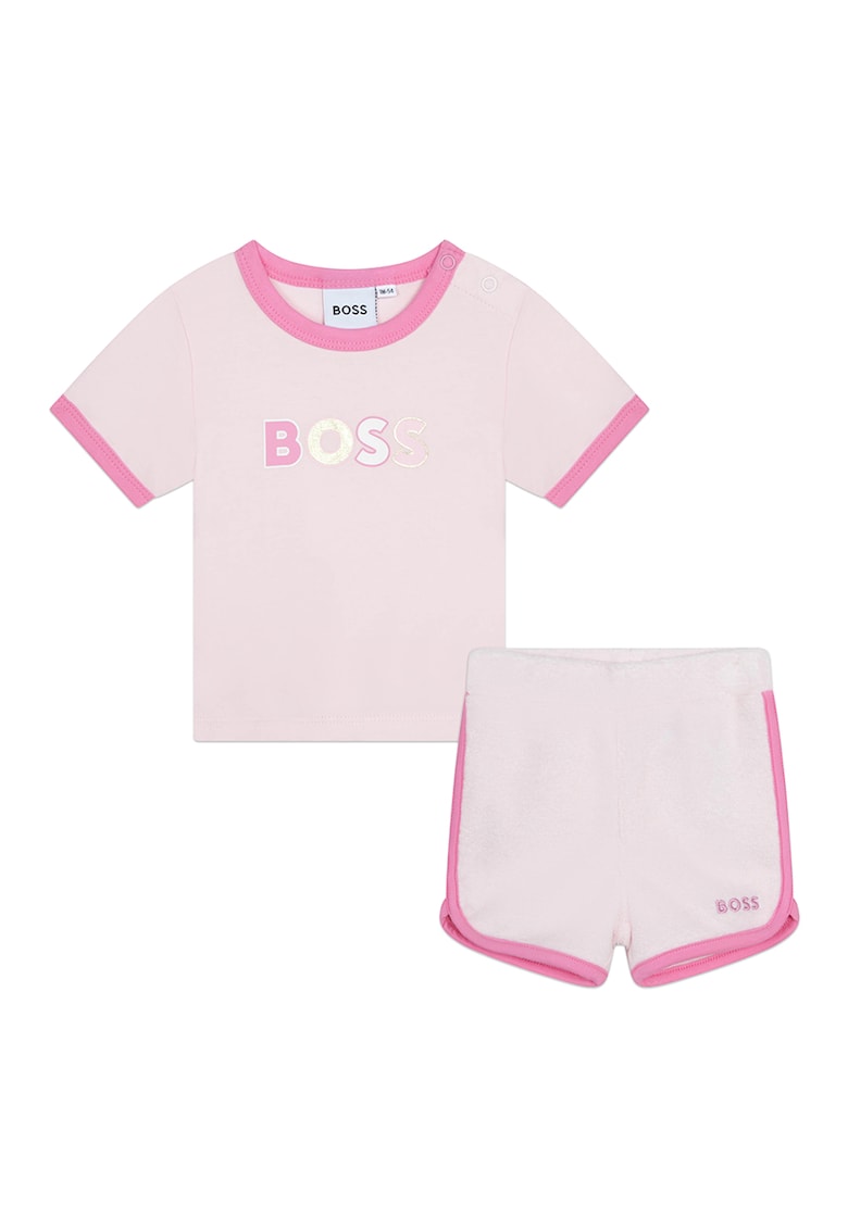 Boss Kidswear Set de tricou cu imprimeu logo si pantaloni scurti - 2 piese