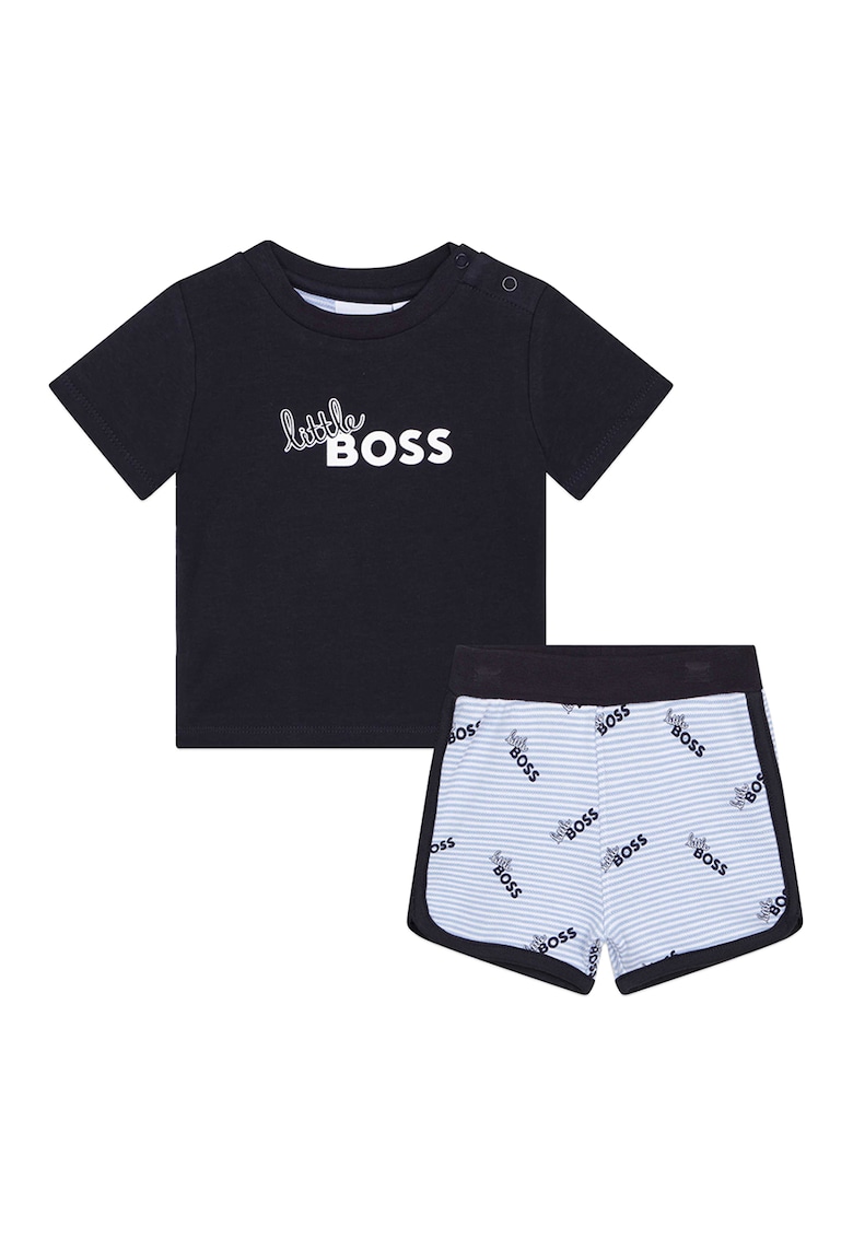 Boss Kidswear Set de tricou cu pantaloni scurti cu imprimeu logo - 2 piese