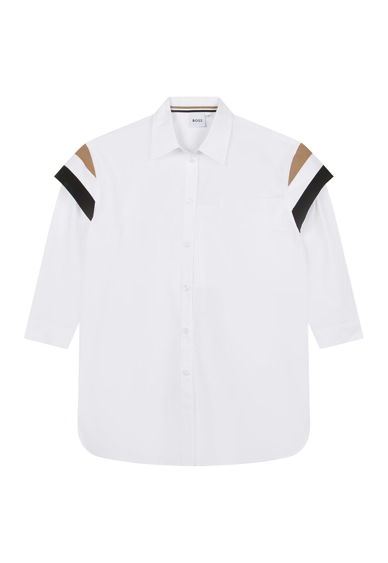 BOSS Kidswear Рокля тип риза с бродирано лого за Момичета BOSS Kidswear Рокля тип риза с бродирано лого за Момичета