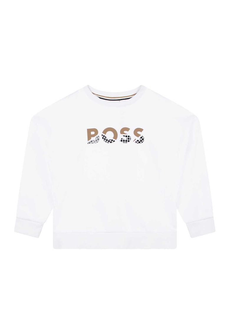 BOSS Kidswear Памучен суитшърт с лого за Момичета BOSS Kidswear Памучен суитшърт с лого за Момичета