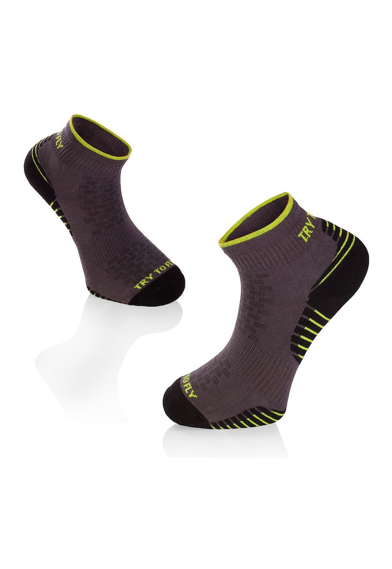 Sosete scurte pentru alergat din bumbac organic Running Ankle Socks Black Antracite Sosete scurte pentru alergat din bumbac organic Running Ankle Socks Black Antracite