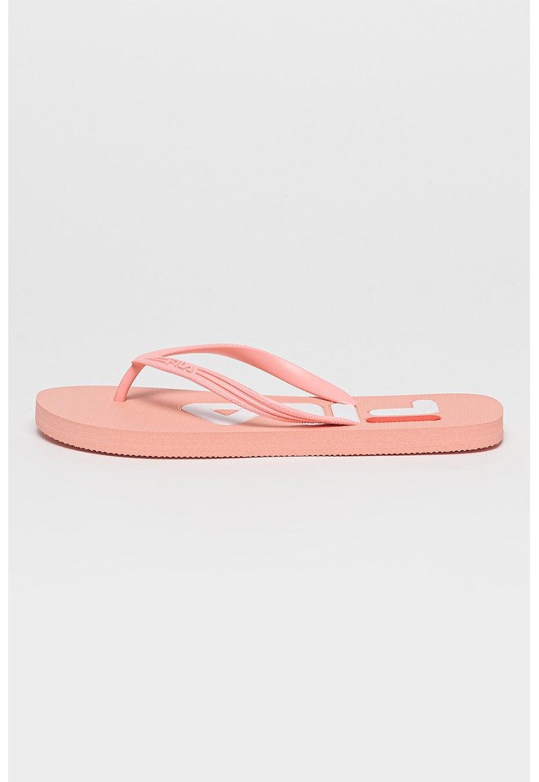 Papuci flip-flop cu logo stantat Troy - Roz pastel