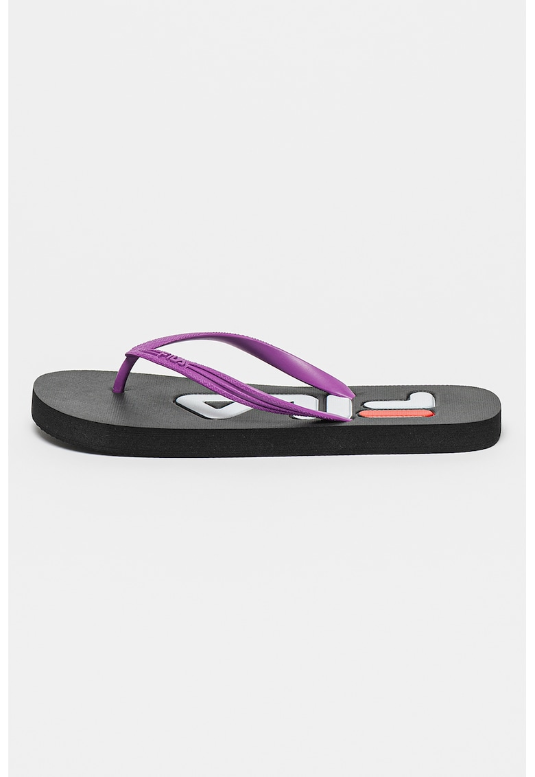 Papuci flip-flop cu logo stantat Troy - Negru/Violet
