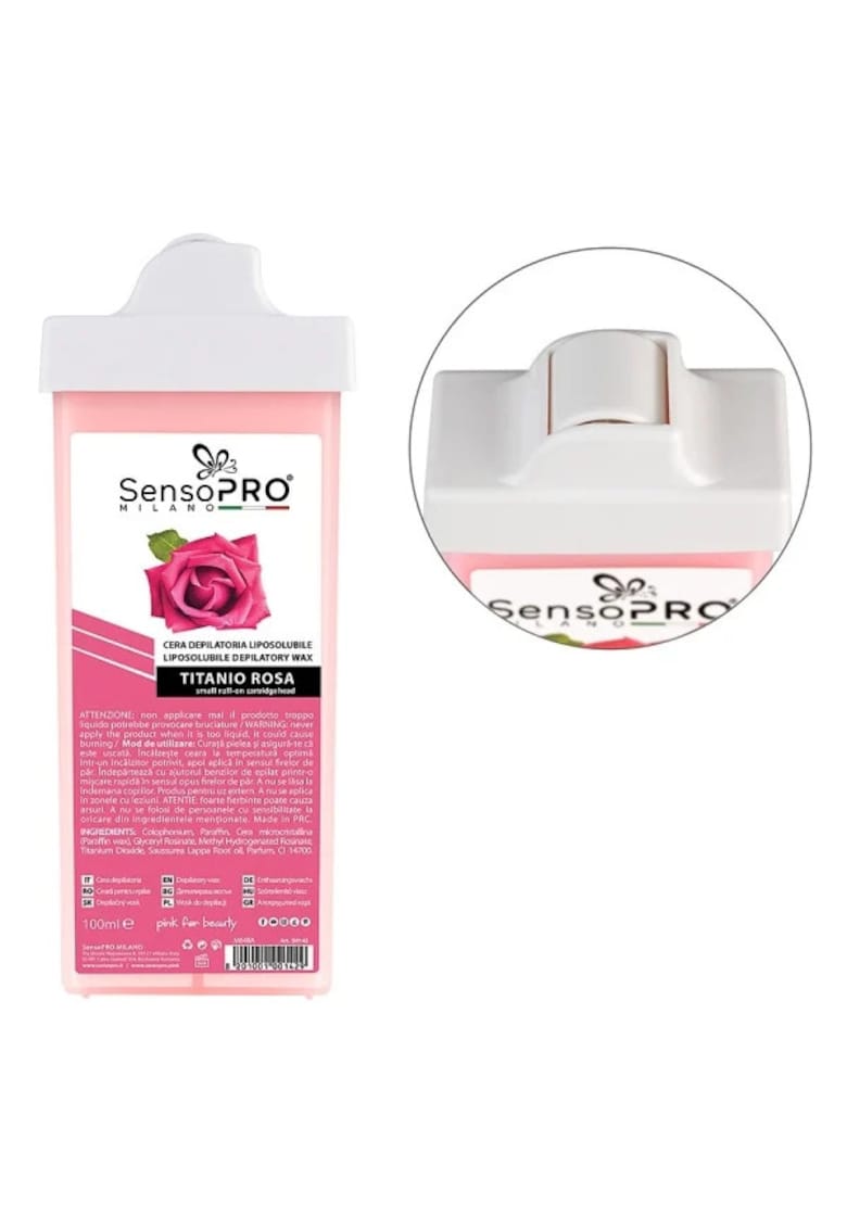 Ceară Epilat Unică Folosință Rezervă Titanio Rosa - 100ml - Aplicator Îngust