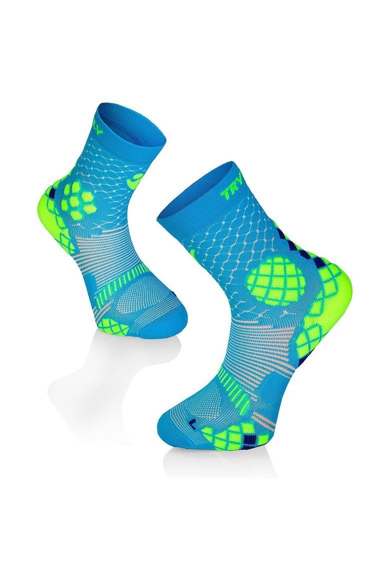 Sosete compresive pentru sport COMPRESSION SOCKS Turquoise Yellow