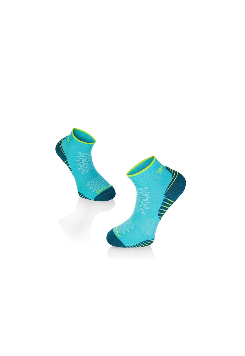 Sosete scurte - pentru alergat din bumbac organic RUNNING ANKLE SOCKS Turquoise