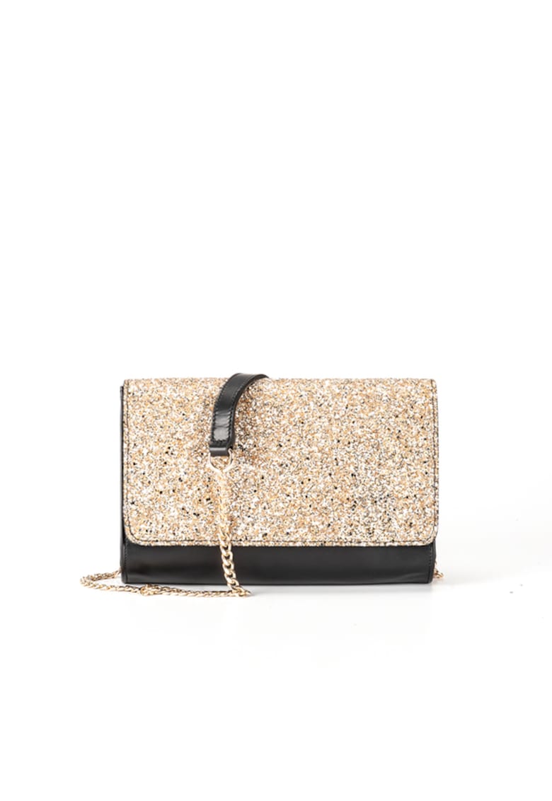 Geanta dama piele - Plic Laura 41 CR sclipici auriu - 26x7x17 cm