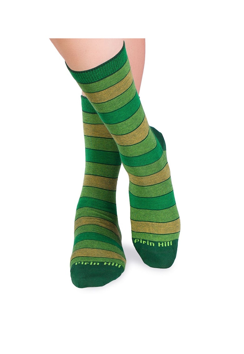 Sosete bumbac organic cu dungi 98% COTTON RICH Verde