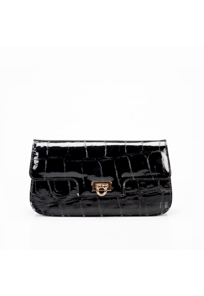 Geanta dama piele -  Plic Laura 37 - negru - 24x4x12 cm