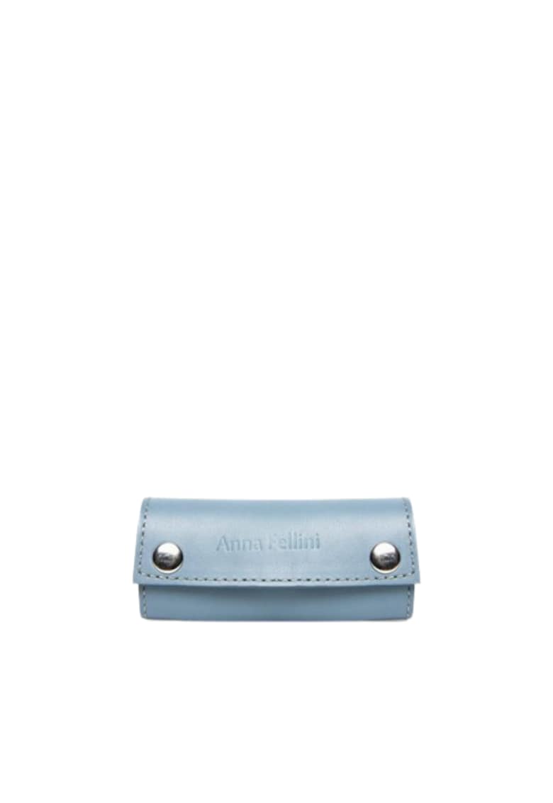 Geanta dama piele - Port chei - bleu - 15x12x0 cm