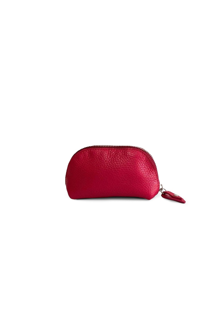 Portfard piele -  Sun - rosu - 12 x 5 x 8 cm